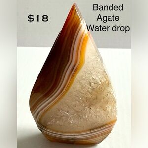 Banded Agate Water Drop Home Accent